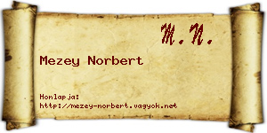 Mezey Norbert névjegykártya
