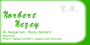 norbert mezey business card